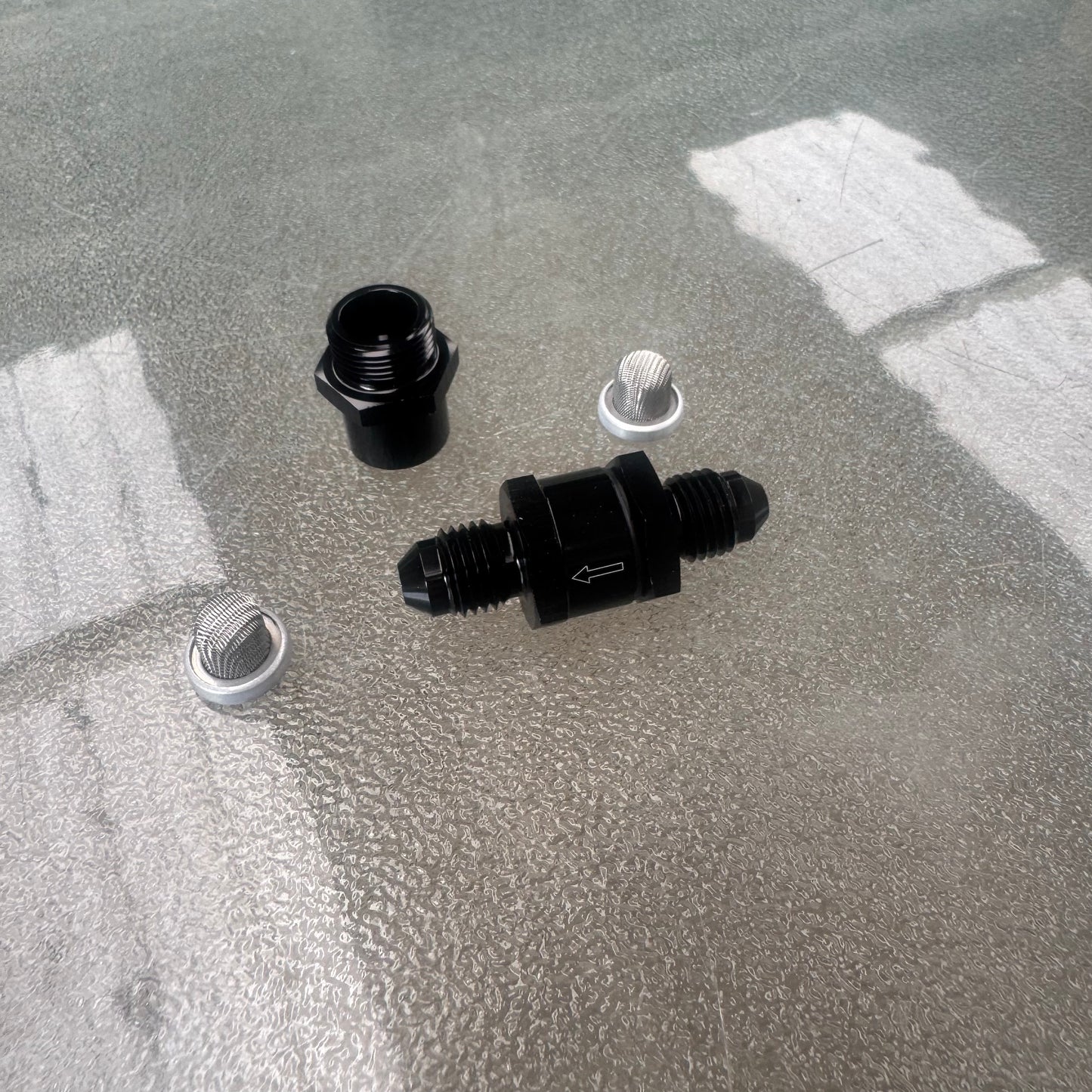 Mini Billet Inline Filter AN4 (Black) (Turbo Oil Filter)