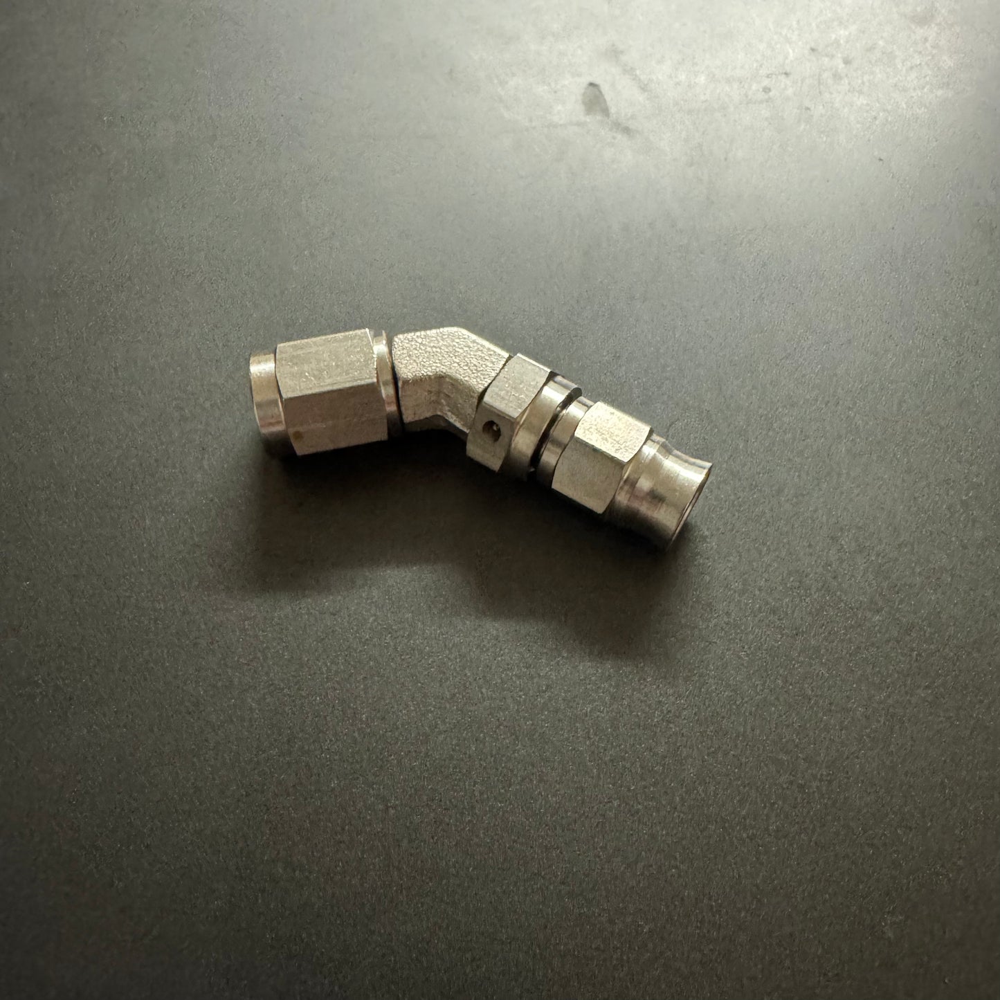 AN3 stainless 45deg hose end
