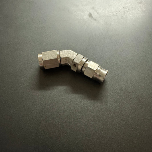 AN3 stainless 45deg hose end