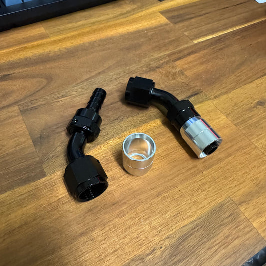 AN8 45degree Crimping rubber hose fitting