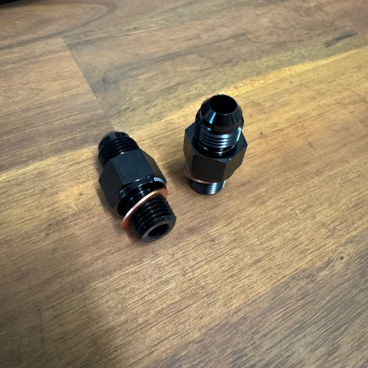 TH400 TRANS FITTING -6 x 1/4 BLACK 1/4" STRAIGHT NPSM Aeroflow - AF 375-06BLK