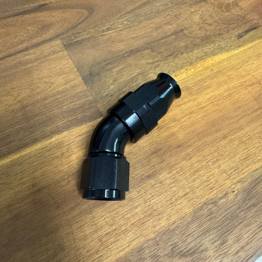 Full flow AN8 PTFE Swivel Hose End 45°