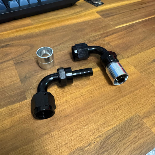 AN8 90degree Crimping rubber hose fitting